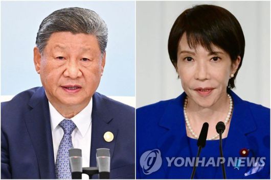 시진핑 중국 국가주석(왼쪽)과 다카이치 사나에 일본 총리. 연합뉴스