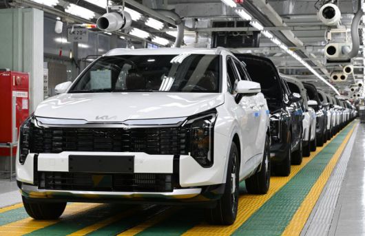기아 오토랜드 광주2공장 스포티지 생산라인. /사진=연합뉴스