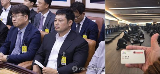 헬스 트레이너 겸 방송인 양치승이 지난해 10월 국회 국토교통위원회 국정감사에 출석해 전세사기 피해 사실을 알렸다(왼쪽). 헬스장을 폐업한 양씨는 12일 자신의 인스타그램 계정에 새 명함 사진과 함께 회사원으로 새출발한다는 사실을 알렸다. /사진=연합뉴스, 인스타그램 캡처