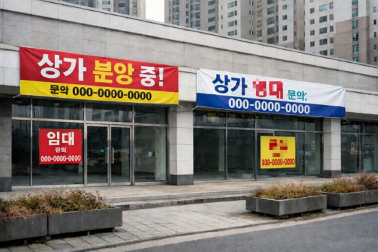 신축 아파트들이 단지 내 상가 미분양·공실 문제로 골머리를 앓고 있다. 챗gpt로 생성한 이미지