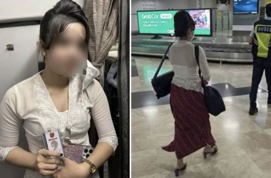 인도네시아에서 한 여성이 항공사 승무원 제복을 입고 위장 신분증을 소지한 채 실제 여객기에 탑승했다가 당국에 체포됐다. 사진=SNS