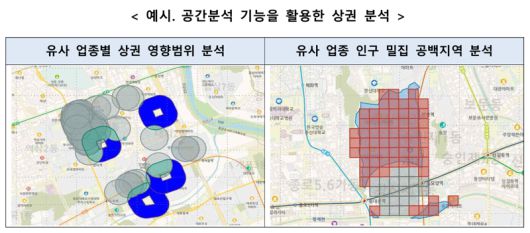 '공간분석 기능을 활용한 상권 분석' 예시 이미지. 국토교통부 제공