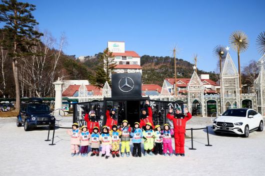 평창 모나 용평 리조트에서 열린 한성자동차 ‘어린이 스키 강습 프로그램’ 현장 모습. 한성자동차 제공.