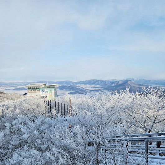 전남 해남군이 지난해 관광객 984만8576만명을 유치하며 '연간 관광객 1000만명 시대'에 성큼 다가섰다. 사진은 두륜산 설경. 해남군 제공