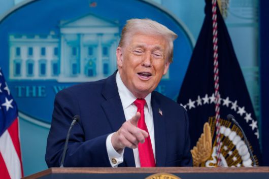 미국의 도널드 트럼프 대통령이 20일(현지시간) 취임 1주년을 맞아 미국 워싱턴DC 백악관에서 기자회견을 하고 있다. UPI연합뉴스