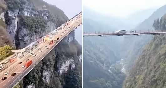 지난해 연말부터 유튜브와 SNS를 통해 확산된 이른바 '설악산 유리 다리' 영상 캡처본/사진=유튜브 채널 '세상은 궁금해' 캡처