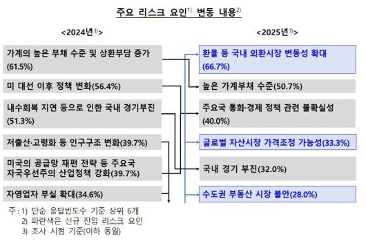 한국은행 시스템 리스크 서베이 결과. 한은 제공