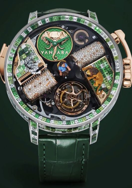 제이콥엔코(Jacob & Co.)가 제작한 '오페라 반타라 그린 카모(Opera Vantara Green Camo)'/사진=Jacob & Co 인스타그램 캡처