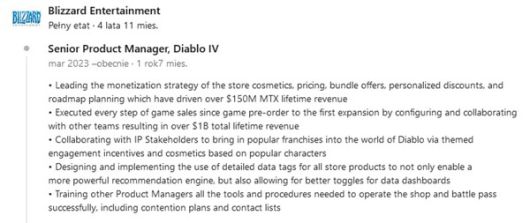 - 현재는 삭제된 블리자드 디아블로4 매출 관련 내용(출처: 게임프레셔)