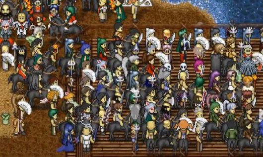 - 선착장에 모인 많은 유저들