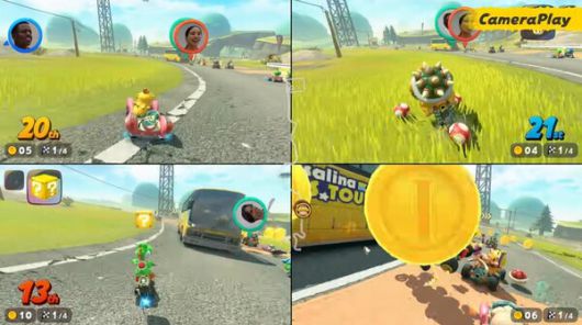 - 화면 분할로 최대 4인까지 플레이가 가능하며, 얼굴 표정을 보여줄 수도 있다