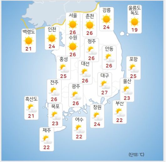 기상청= 오늘 오후 날씨