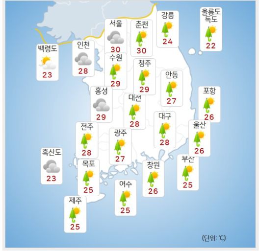 기상청= 오늘 오후 날씨