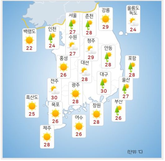 기상청= 오늘 오후 날씨