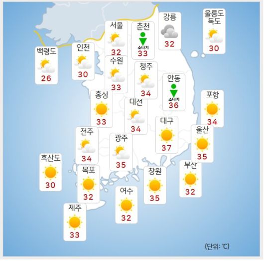 기상청= 오늘 오후 날씨