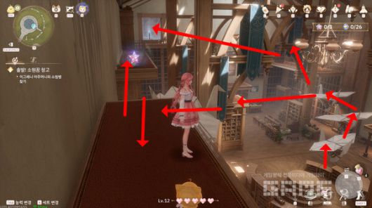 ▲2가지 방향이 있다. 상상의 별을 먼저 획득하고 다른 방향으로 이동하자. 인피니티 니키 /게임와이 촬영