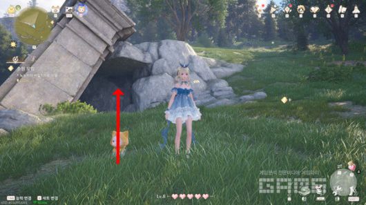 ▲앞서 소원사자를 만났던 곳에서 뒤로 가야 한다. 거기서 몬스터를 퇴치하고 상상의 별을 획득한다. 인피니티 니키 /게임와이 촬영