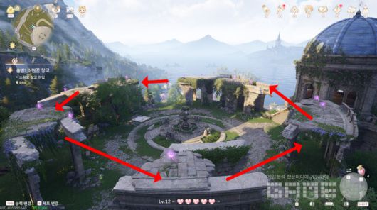 ▲이 방향으로 한 바퀴 돌아야 상상의 별을 획득한다. 인피니티 니키 /게임와이 촬영