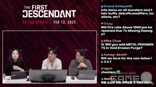'퍼스트 디센던트' 개발진 라이브 방송 / 퍼스트 디센던트 공식 채널 갈무리