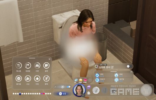 조이가 알아서 화장실을 가고, 대화를 나누고 행동한다. 인조이 /게임와이 촬영