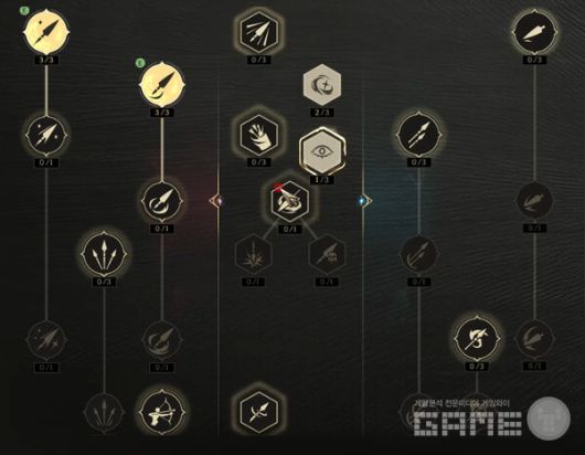 주무기가 2개라 다소 복잡해 보이는 스킬 화면. 크로노 오디세이 /게임와이 촬영