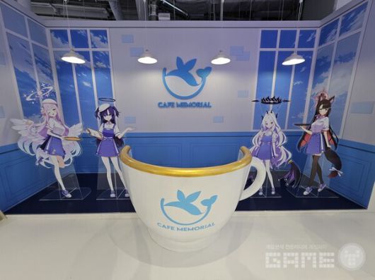 카페 메모리얼의 일러스트를 기반으로 만든 포토존 / 게임와이 촬영