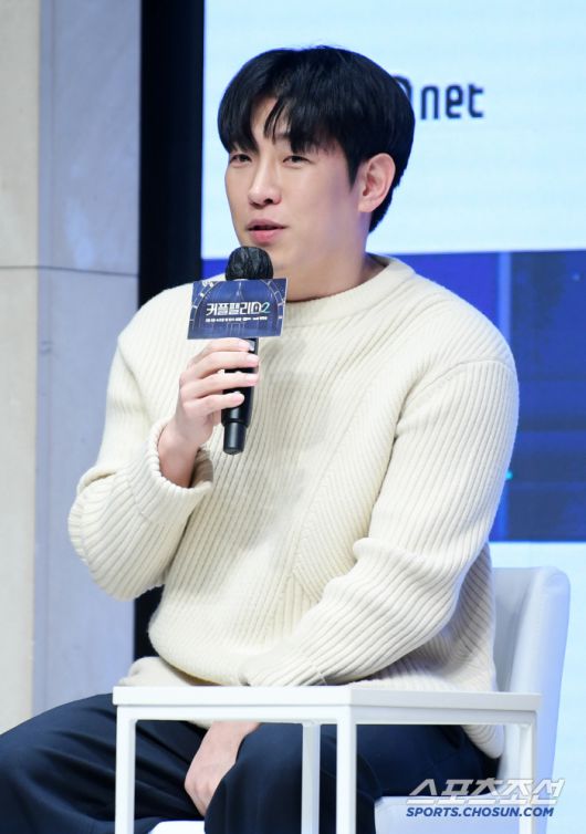 Mnet '커플팰리스2' 제작발표회가 4일 서울 강남구 논현동 엘리에나 호텔에서 열렸다. 강바다 커플매니저가 인터뷰를 하고 있다. 논현동=박재만 기자 pjm@sportschosun.com/2025.02.04/