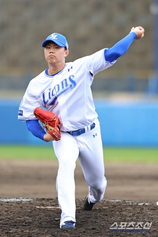 14일 청백전에서 역투하는 배찬승. 사진제공=삼성 라이온즈