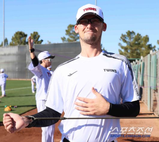 코엔 윈이 지난 2월 애리조나 캠프서 초청 선수로 훈련하던 모습. 사진제공=LG 트윈스