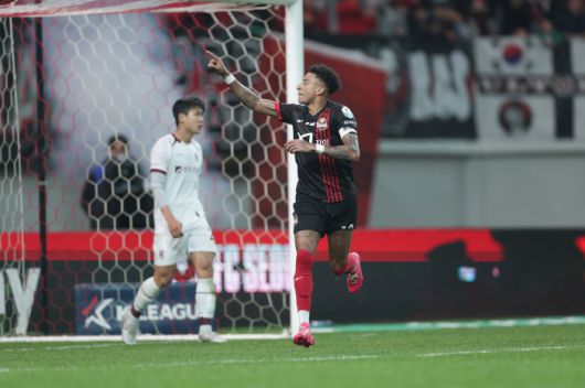 서울월드컵경기장/ K리그1/ FC서울 vs 광주FC/ 서울 린가드 득점/ 골 세레머니/ 사진 곽동혁