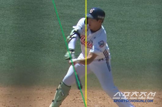 5월4일 두산 홍성호의 체크 스윙 비디오 판독. 노스윙으로 인정됐다. KBO 비디오판독 화면 캡쳐