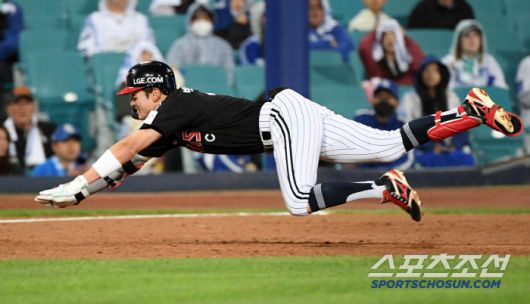 10일 대구 라이온즈파크에서 열린 삼성 라이온즈와 LG 트윈스의 경기. 5회초 무사 1루 LG 박해민이 적시타를 날린 뒤 3루를 향해 몸을 던지고 있다. 대구=박재만 기자 pjm@sportschosun.com/2025.05.10/