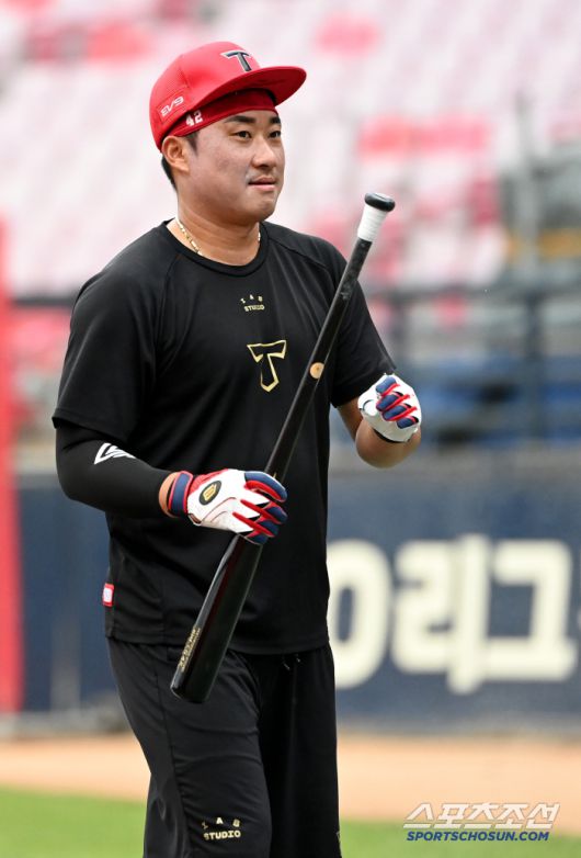 15일 광주KIA챔피언스필드에서 열린 롯데와 KIA의 경기, KIA 김태군이 타격훈련을 하고 있다. 광주=허상욱 기자wook@sportschosun.com/2025.05.15/