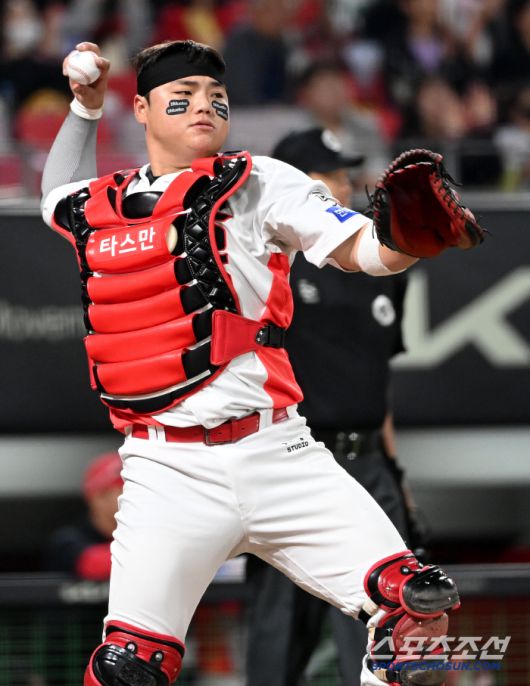 14일 광주KIA챔피언스필드에서 열린 롯데와 KIA의 경기, 수비를 펼치는 KIA 포수 한준수. 광주=허상욱 기자wook@sportschosun.com/2025.05.14/