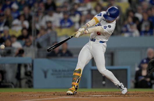 김혜성이 3회말 첫 타석에서 좌전안타를 날리고 있다. Imagn Images연합뉴스