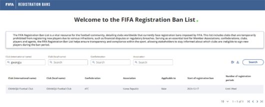 FIFA 홈페이지 캡쳐