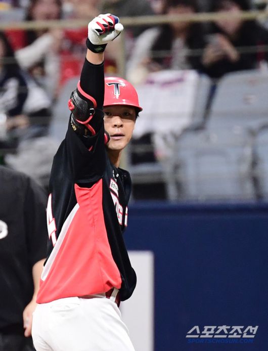 6일 고척돔에서 열린 KBO리그 키움과 KIA의 경기. 8회 1타점 적시타를 날린 KIA 김규성. 고척=송정헌 기자songs@sportschosun.com/2025.05.06/