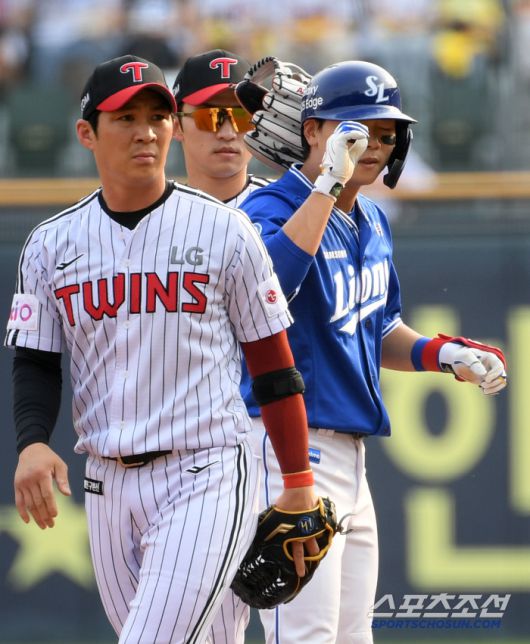 자신을 따라다니던 후배 박승규 성장이 기특한 박해민.