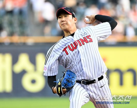 29일 잠실야구장에서 열린 한화와 LG의 경기, LG 선발투수 손주영이 역투하고 있다. 잠실=허상욱 기자wook@sportschosun.com/2025.05.29/