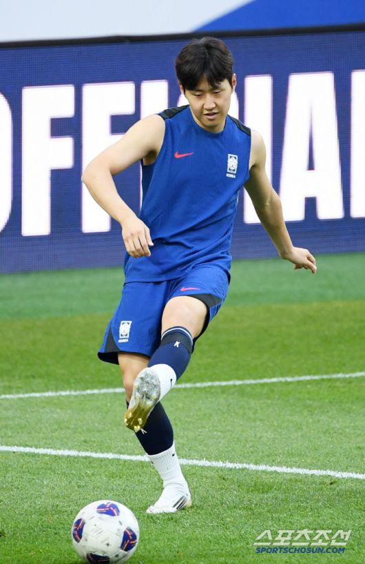 2026 FIFA 북중미 월드컵 3차 예선 최종전 공식 훈련이 9일 서울월드컵경기장에서 열렸다. 이강인이 훈련을 소화하고 있다. 상암=박재만 기자 pjm@sportschosun.com/2025.06.09/