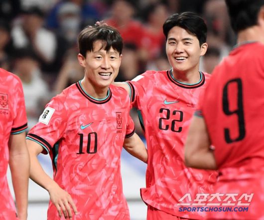 10일 서울월드컵경기장에서 열린 대한민국과 쿠웨이트의 2026년 북중미월드컵 아시아 3차예선 B조 최종전. 네 번째 골을 넣은 이재성이 기뻐하고 있다. 상암=정재근 기자 cjg@sportschosun.com/2025.6.10/