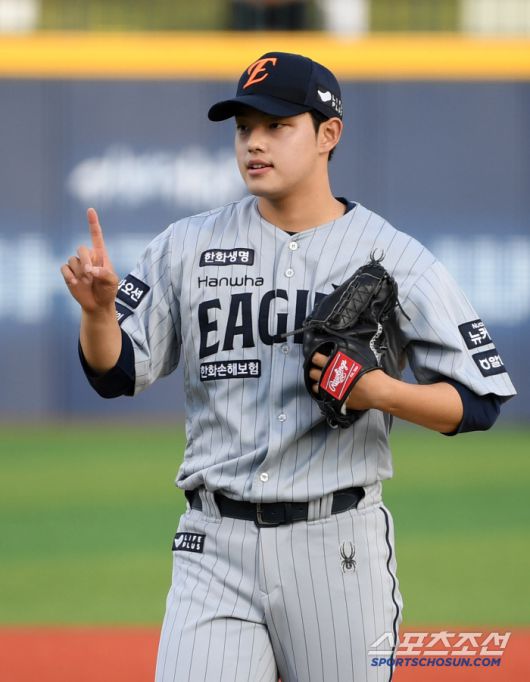 20일 울산 문수야구장에서 열린 NC 다이노스와 한화 이글스의 경기. 한화 문동주가 숨을 고르고 있다. 울산=박재만 기자pjm@sportschosun.com/2025.05.20/