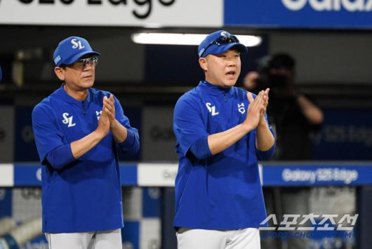 5일 대구 라이온즈파크에서 열린 삼성 라이온즈와 LG 트윈스의 경기. 승리한 삼성 박진만 감독이 기뻐하고 있다. 대구=박재만 기자 pjm@sportschosun.com/2025.07.05/