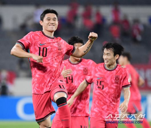 7일 축구대표팀이 용인미르스타디움에서 동아시안컵 중국과 첫 경기를 펼쳤다. 전반 선취골을 성공시킨 이동경. 용인=송정헌 기자songs@sportschosun.com/2025.07.07/