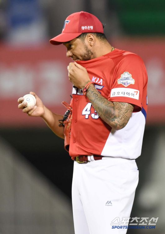 KIA 타이거즈에서 2016~2018년 3시즌을 뛴 헥터 노에시. 스포츠조선DB