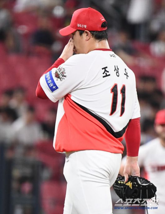 23일 광주 기아 챔피언스필드에서 열린 LG-KIA전. 10회초 2실점한 조상우가 강판되고 있다. 광주=정재근 기자 cjg@sportschosun.com/2025.7.23/