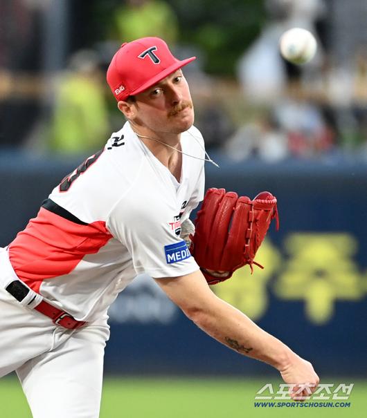 15일 광주KIA챔피언스필드에서 열린 롯데와 KIA의 경기, KIA 선발투수 올러가 역투하고 있다. 광주=허상욱 기자wook@sportschosun.com/2025.05.15/