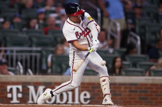 애틀랜타 브레이브스 김하성이 23일(한국시각) 트루이스트파크에서 열린 워싱턴 내셔널스전에서 2회말 좌전안타를 터뜨리고 있다. Imagn Images연합뉴스