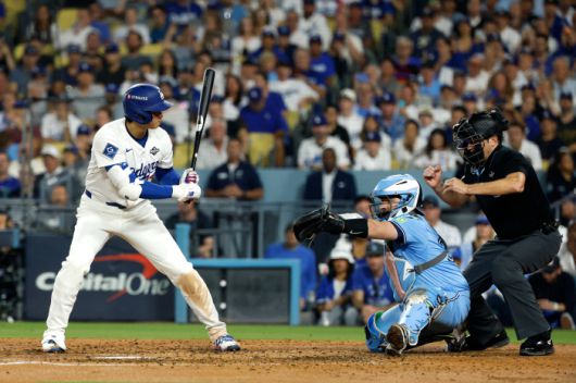 오타니가 5회말 루킹 삼진을 당하고 있다. AFP연합뉴스