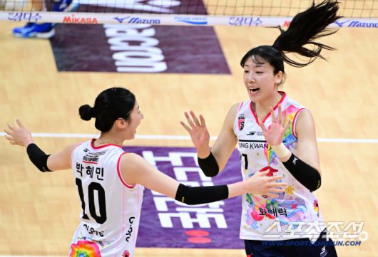 정관장 정호영이 득점 후 동료들과 기뻐하고 있다. 사진제공=KOVO